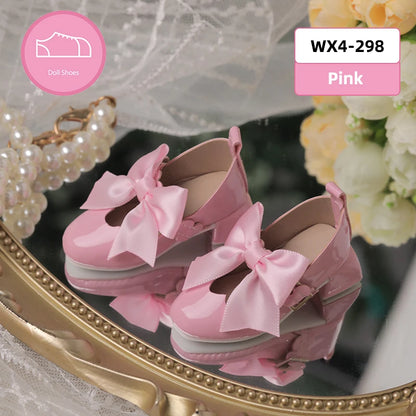 BJD Shoes 1/4 Doll House Accessories Thick High Heel Mary Jane Leather Doll Shoes - Mix and Match Accessories for BJD