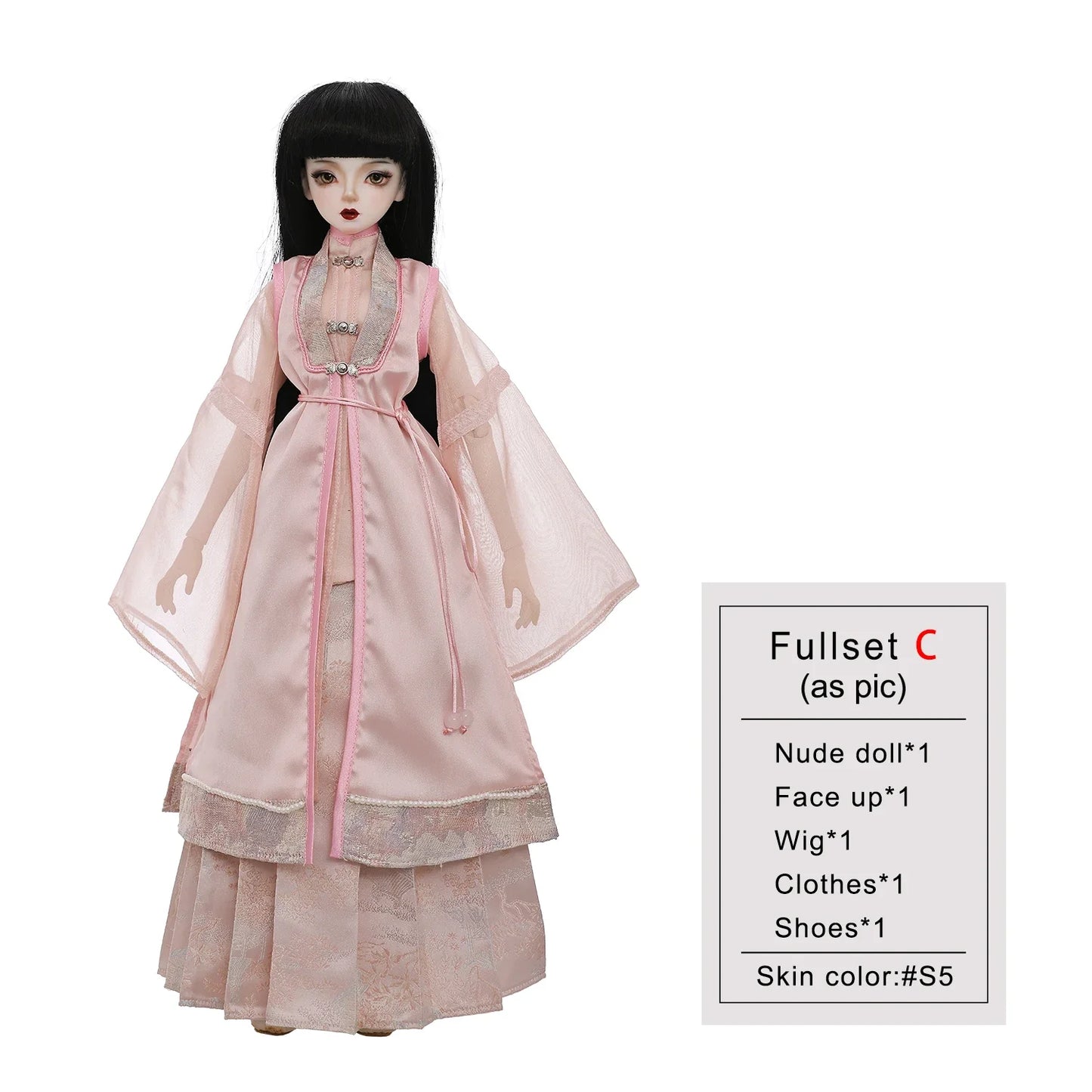 Libra C Bjd Doll 1/4 Full Set Ming Hanfu Ancient Style Resin High Quality Ball Jointed Doll Shugafairy