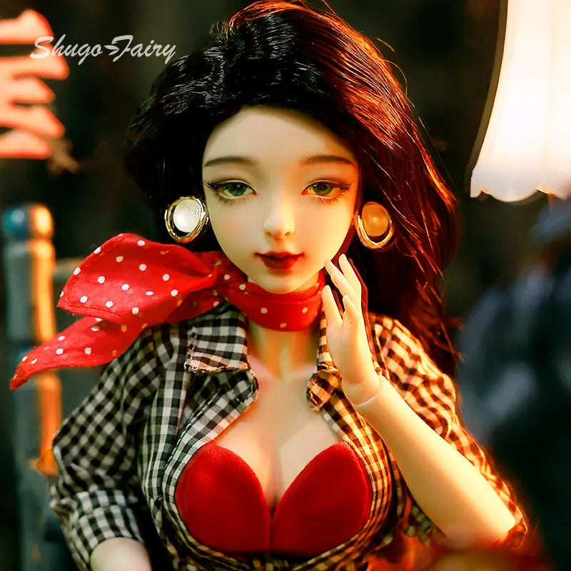 Bjd Doll 1/4 Rosetti Retro Hong Kong Female Style Joan Body Big Chest Resin Ball Jointed Dolls Toy for Girls Fullset Shugafairy