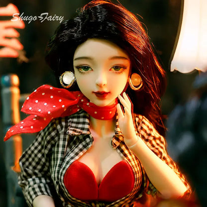 Bjd Doll 1/4 Rosetti Retro Hong Kong Female Style Joan Body Big Chest Resin Ball Jointed Dolls Toy for Girls Fullset Shugafairy