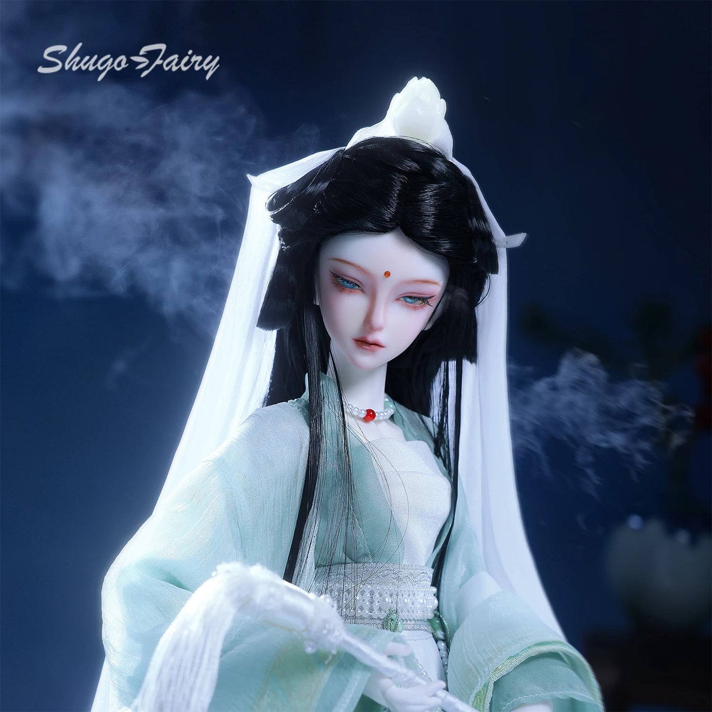 BJD Doll 1/4  Lunai Chinese Myth Shugafairy - Handmade Taoist Priestess Full Set W/ Imperial Crown Artisan Resin
