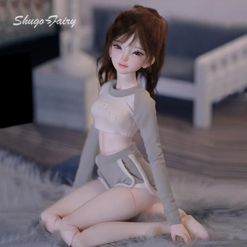Xana BJD Doll 1/4 Barly Pilates Vital Fitness Girl Home Sport Style Gray Green Fashion Toy for Girl Shugafairy