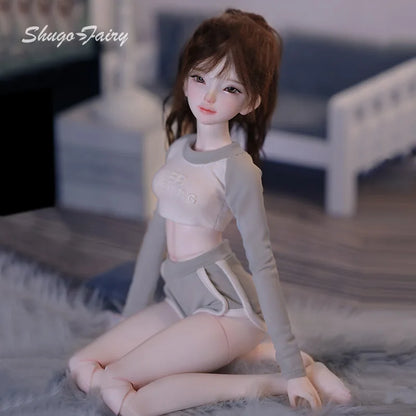 Xana BJD Doll 1/4 Barly Pilates Vital Fitness Girl Home Sport Style Gray Green Fashion Toy for Girl Shugafairy