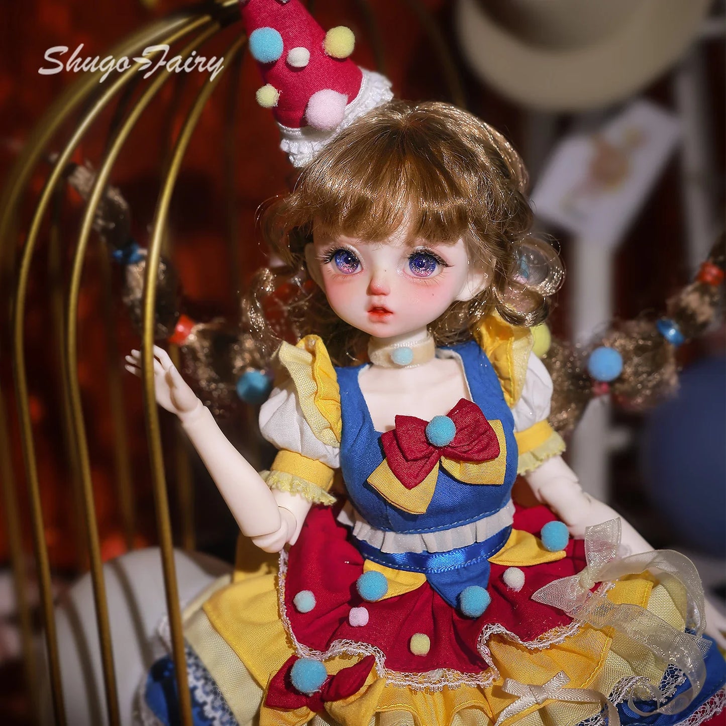 Circe C Momoko Handmade 1/6 BJD Doll Full Set - Circus Princess Resin Figure for Fairy Clown Acrobat - Shugafairy