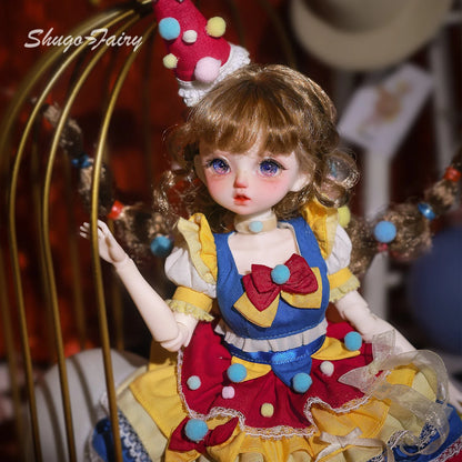 Circe C Momoko Handmade 1/6 BJD Doll Full Set - Circus Princess Resin Figure for Fairy Clown Acrobat - Shugafairy