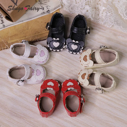 BJD Shoes 1/6 Omelet YOSD Dessert Bear Style Colorful Versatile Ball Jointed Doll Accessories Red Purple Heart Cookie Pattern