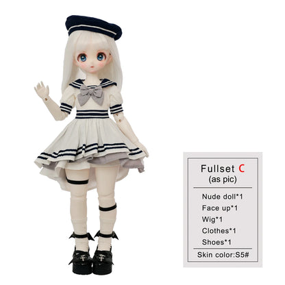 ShugaFairy Makoto C 1/4 BJD Navy Officer - Elf Pointed Ears Sailor Uniform & Anime Face Full Poseable Set | Elite Collection