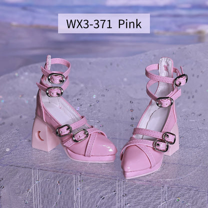 BJD Shoes Hollow High Heels for 1/3 Roselle BJD Doll Toy Platform Heels Black Pink Colors Shoes Dolls Accessories