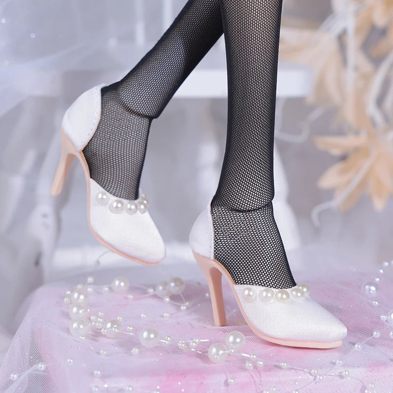 Bjd Shoes 1/3 As62 Female body 8cm BJD Shoes Elegant and Fashionable Doll Shoes with pearl edging Doll accessories