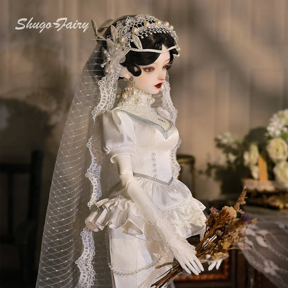 ShugaFairy Sophia B 1/4 BJD Doll - Gothic Lolita Bride Full Set, Handmade Resin Figure Collectible Victorian Bridal Wedding Gift