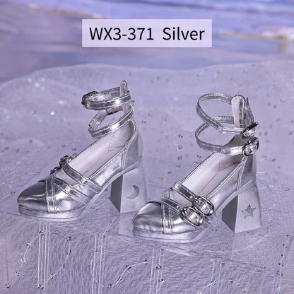 BJD Shoes Hollow High Heels for 1/3 Roselle BJD Doll Toy Platform Heels Black Pink Colors Shoes Dolls Accessories
