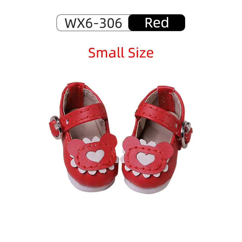 BJD Shoes 1/6 Omelet YOSD Dessert Bear Style Colorful Versatile Ball Jointed Doll Accessories Red Purple Heart Cookie Pattern