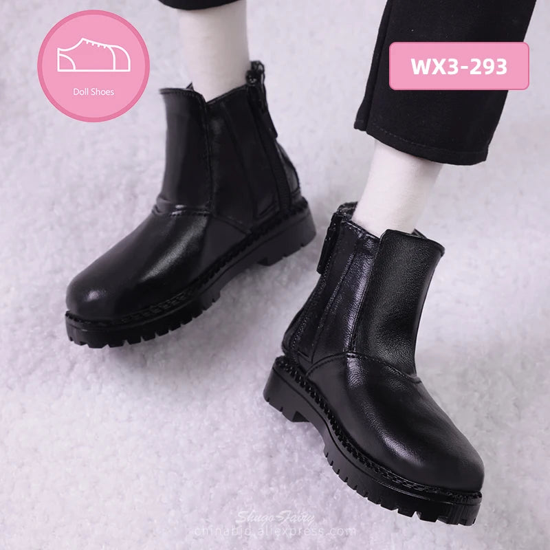 Bjd Shoes 1/3 Suitable Yunus Body 10.2cm  Fashionable Doll Of High-tops Patent Leather Shoes Pu Material Doll Accessories