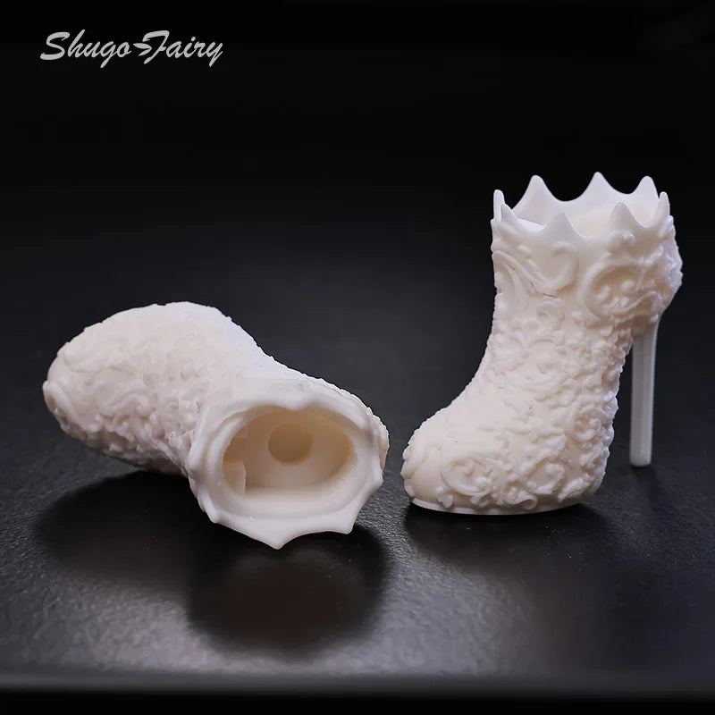 BJD Shoes 1/4 Bjd Dolls High Heeled Suction Foot Fashion Carved Shoes BJD Accessories 1/4 Minifee Girl Body Bjd Doll Shoes