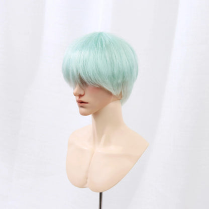 BJD Wig 1/3 Scale Unisex Short Bob (23cm Head Circ) Mint Green Soft Textured Doll Hair Base Doll Accessories