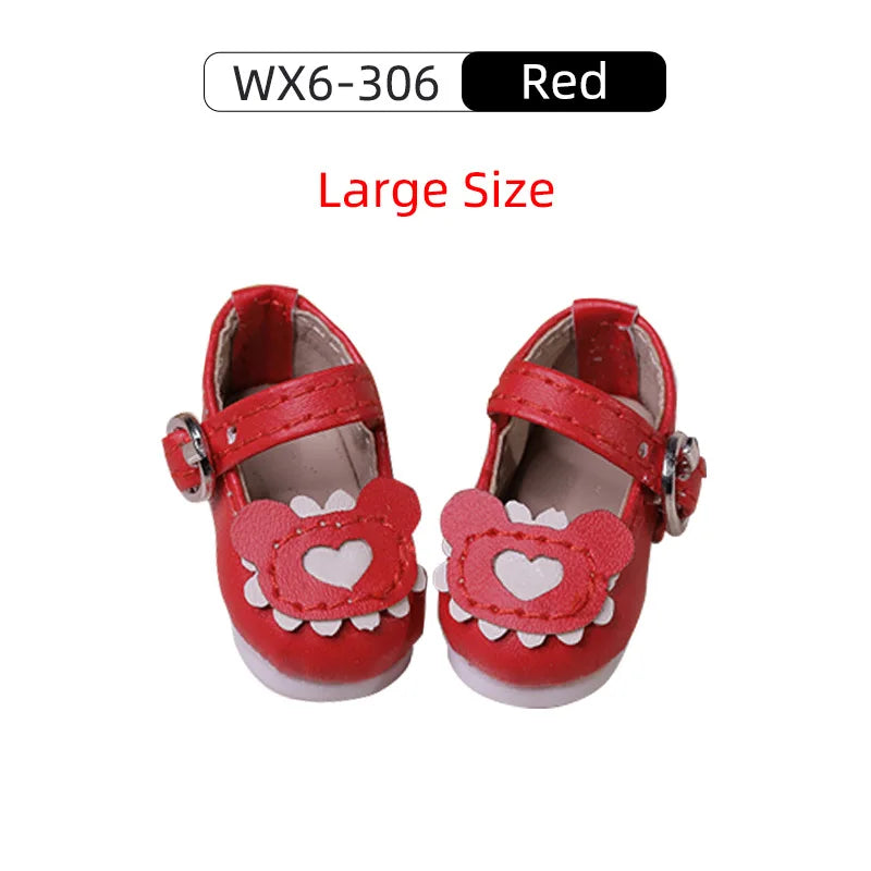 BJD Shoes 1/6 Omelet YOSD Dessert Bear Style Colorful Versatile Ball Jointed Doll Accessories Red Purple Heart Cookie Pattern