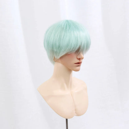 BJD Wig 1/3 Scale Unisex Short Bob (23cm Head Circ) Mint Green Soft Textured Doll Hair Base Doll Accessories