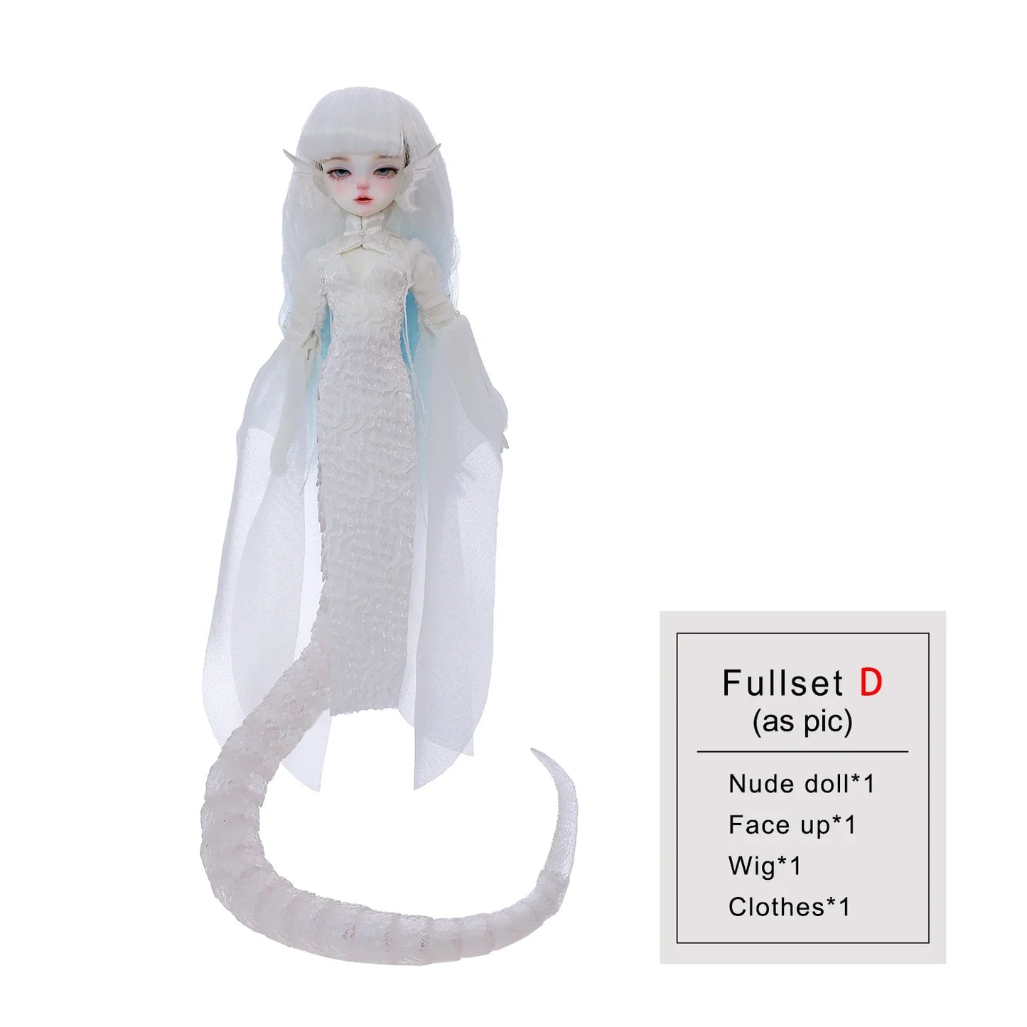 1/6 Monster Girl BJD  Virelai D Anime Pale Twin Half-Demon Full Set Long Scaly Tail Shugafairy Original Bjd Articulated Dolls