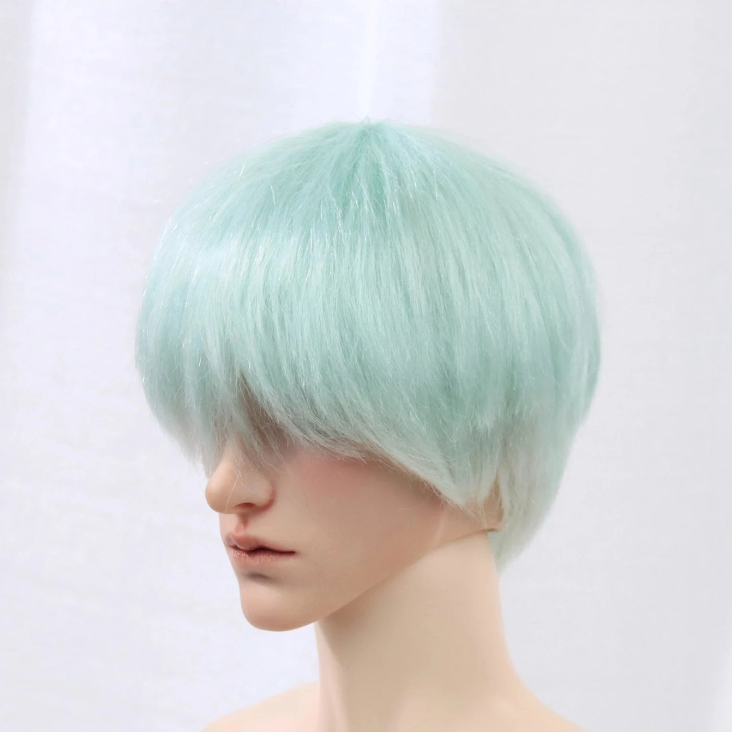 BJD Wig 1/3 Scale Unisex Short Bob (23cm Head Circ) Mint Green Soft Textured Doll Hair Base Doll Accessories