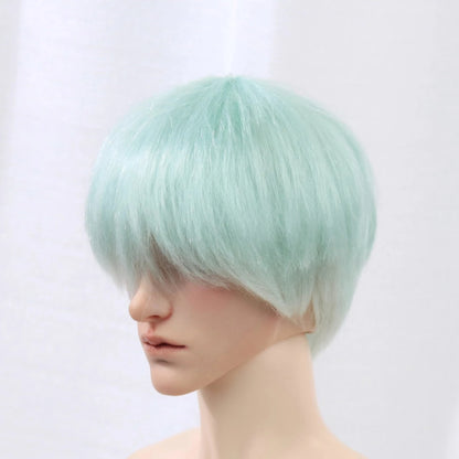 BJD Wig 1/3 Scale Unisex Short Bob (23cm Head Circ) Mint Green Soft Textured Doll Hair Base Doll Accessories