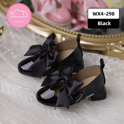 BJD Shoes 1/4 Doll House Accessories Thick High Heel Mary Jane Leather Doll Shoes - Mix and Match Accessories for BJD