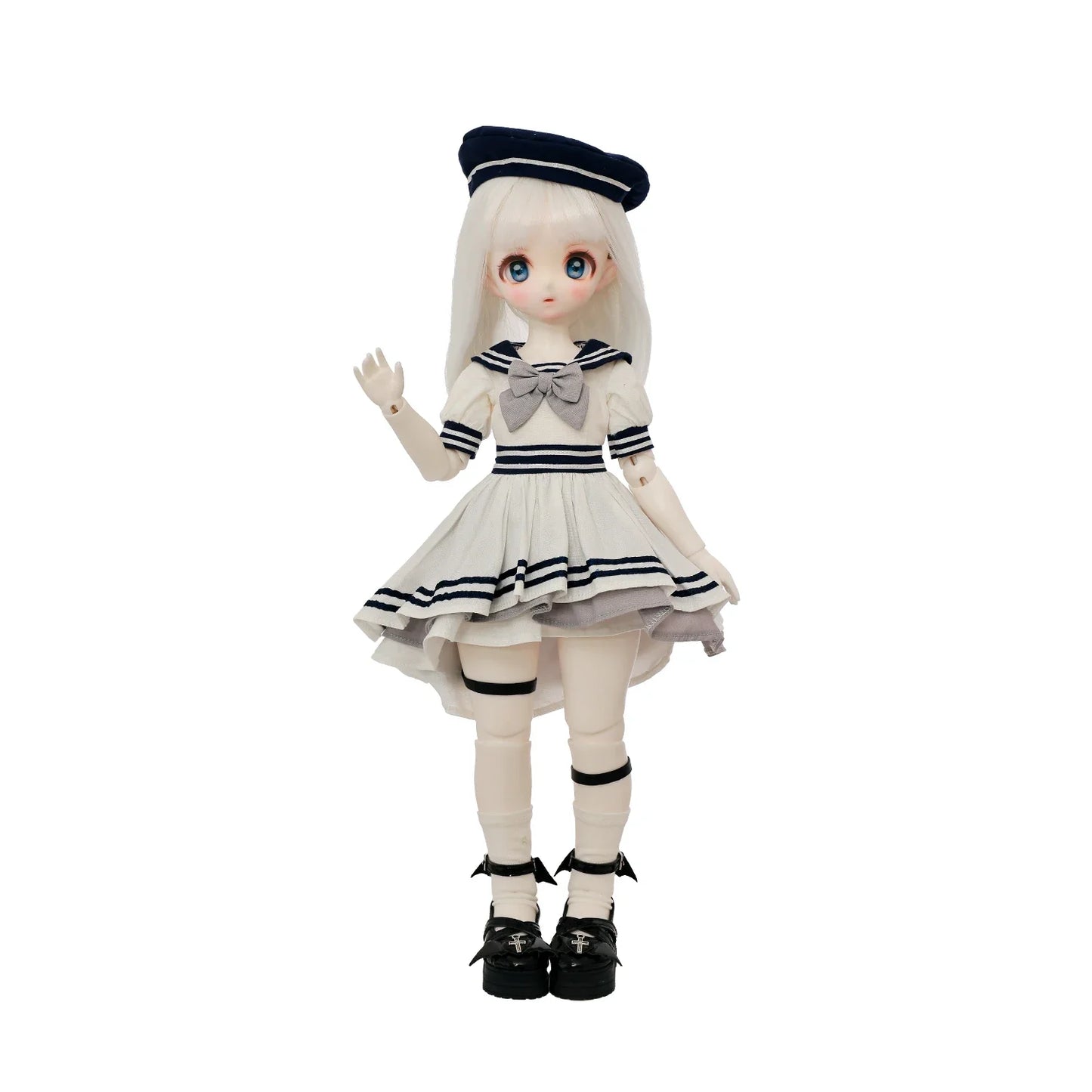 ShugaFairy Makoto C 1/4 BJD Navy Officer - Elf Pointed Ears Sailor Uniform & Anime Face Full Poseable Set | Elite Collection