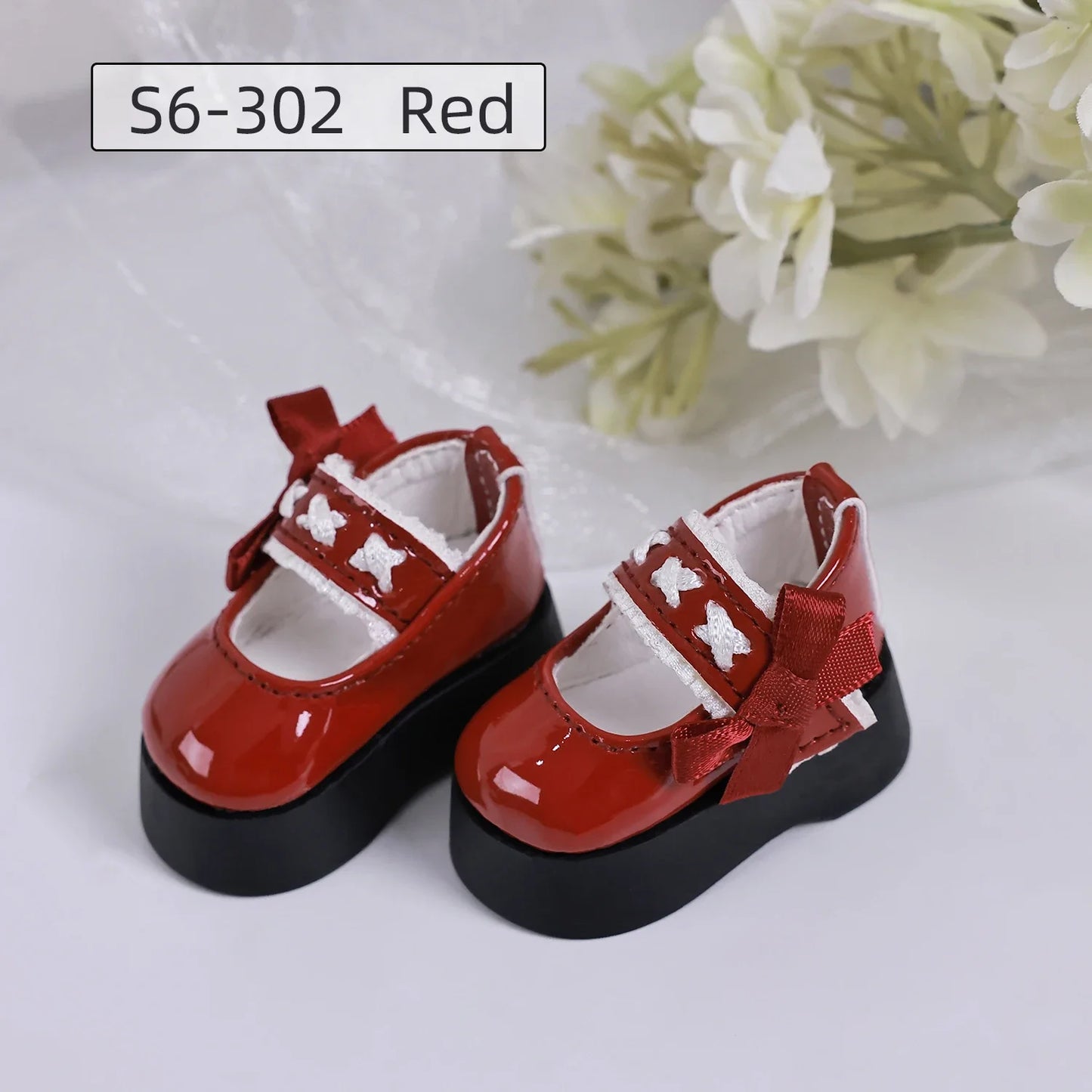 Bjd Dolls Shoes 1/6 BJD Glossy Platform  Lace Mary Jane Shoes Flat Heel Feet for YOSD Body Art Doll Accessories JOYBJD