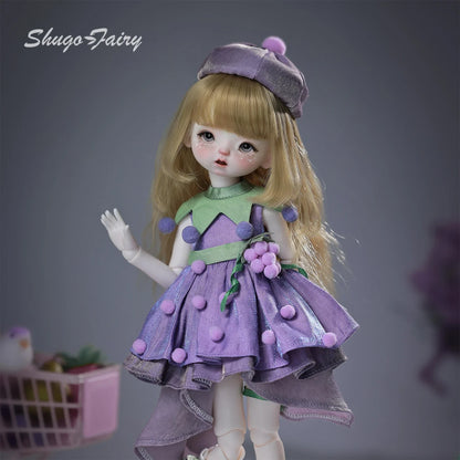 Qiqi A 1/6 BJD Doll - Baby Face Purple Princess Grape Sweet Lolita Style Korean Anime Ball-Jointed Doll Full Set | ShugaFairy