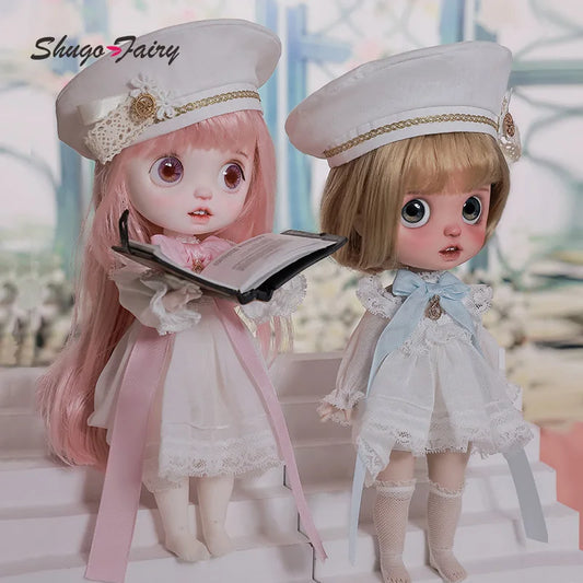 BJD Doll 1/6 Lime Fullset Big Head Open Mouth Expression Church Dress Style Choir Skirt Ball Jointed Graduation Gift YOSD Dolls