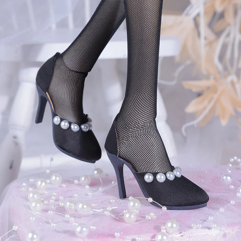 Bjd Shoes 1/3 As62 Female body 8cm BJD Shoes Elegant and Fashionable Doll Shoes with pearl edging Doll accessories