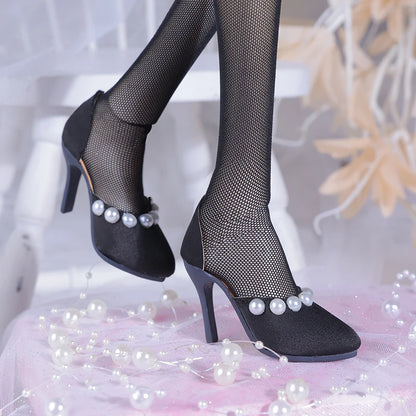 Bjd Shoes 1/3 As62 Female body 8cm BJD Shoes Elegant and Fashionable Doll Shoes with pearl edging Doll accessories