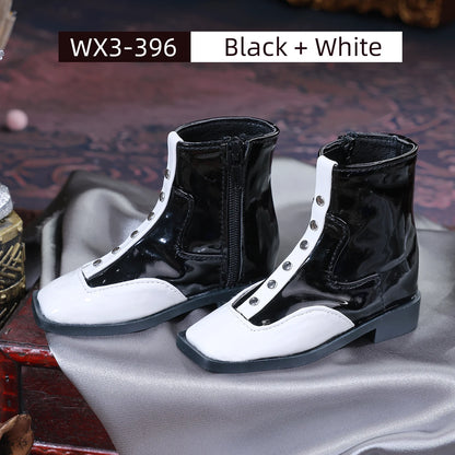 Bjd Shoes 1/3 Yunus Body 10.3cm Elegant and Fashionable Figure Shoes  Shiny Leather Ankle Boots Doll Accessories