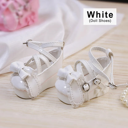 Shuga Fairy Bjd Shoes 1/4 Mini Toy Platform Bow Shoes Adjustable Shoelace Colors WX4-372 Bjd Doll Accessories