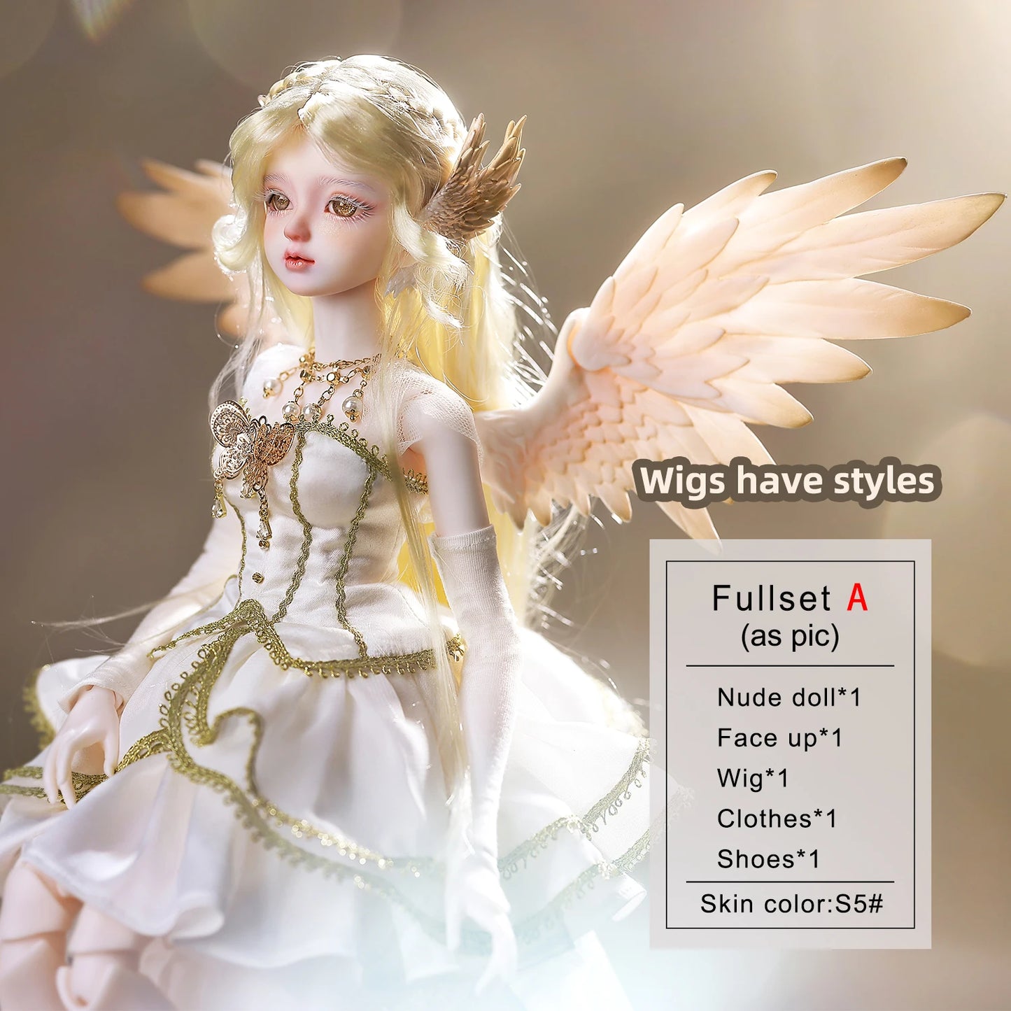 Shugafairy QY A/B 1/4 Celestial Oracle BJD Dolls Removable Magnetic Wings & Ears - Divine Envoy Full Set
