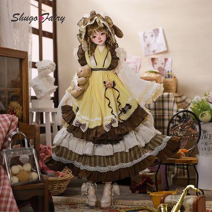 ShugaFairy Lynn F 1/4 BJD Lolita Doll - Poseable Bariy Body Full Set Yellow Fashion Dolls