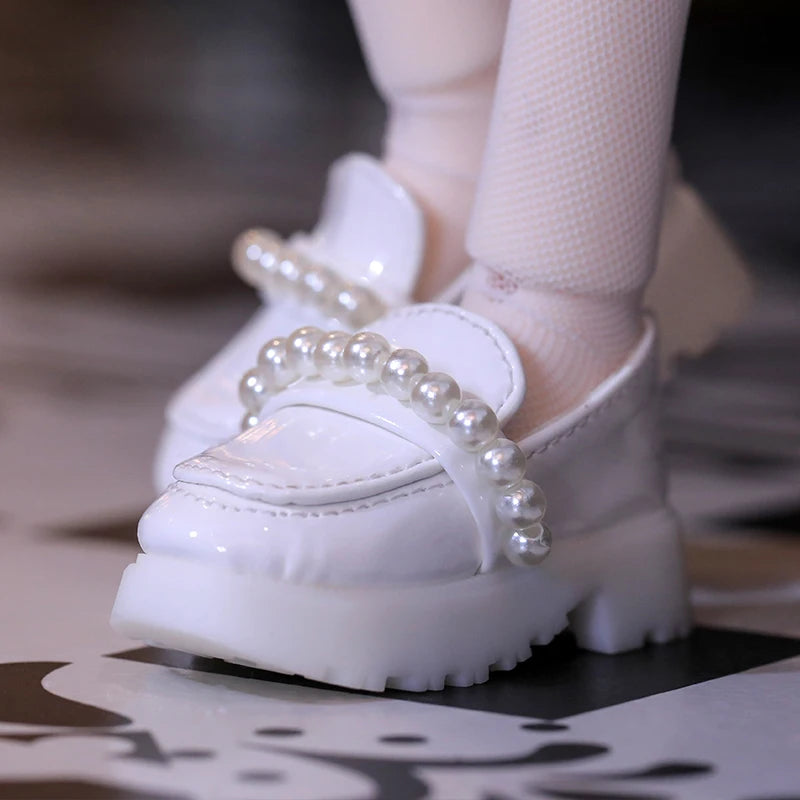 BJD Shoes 1/4 Poetry body About 7.0cm White Elegant and stylish pearl shoes Doll Accessories