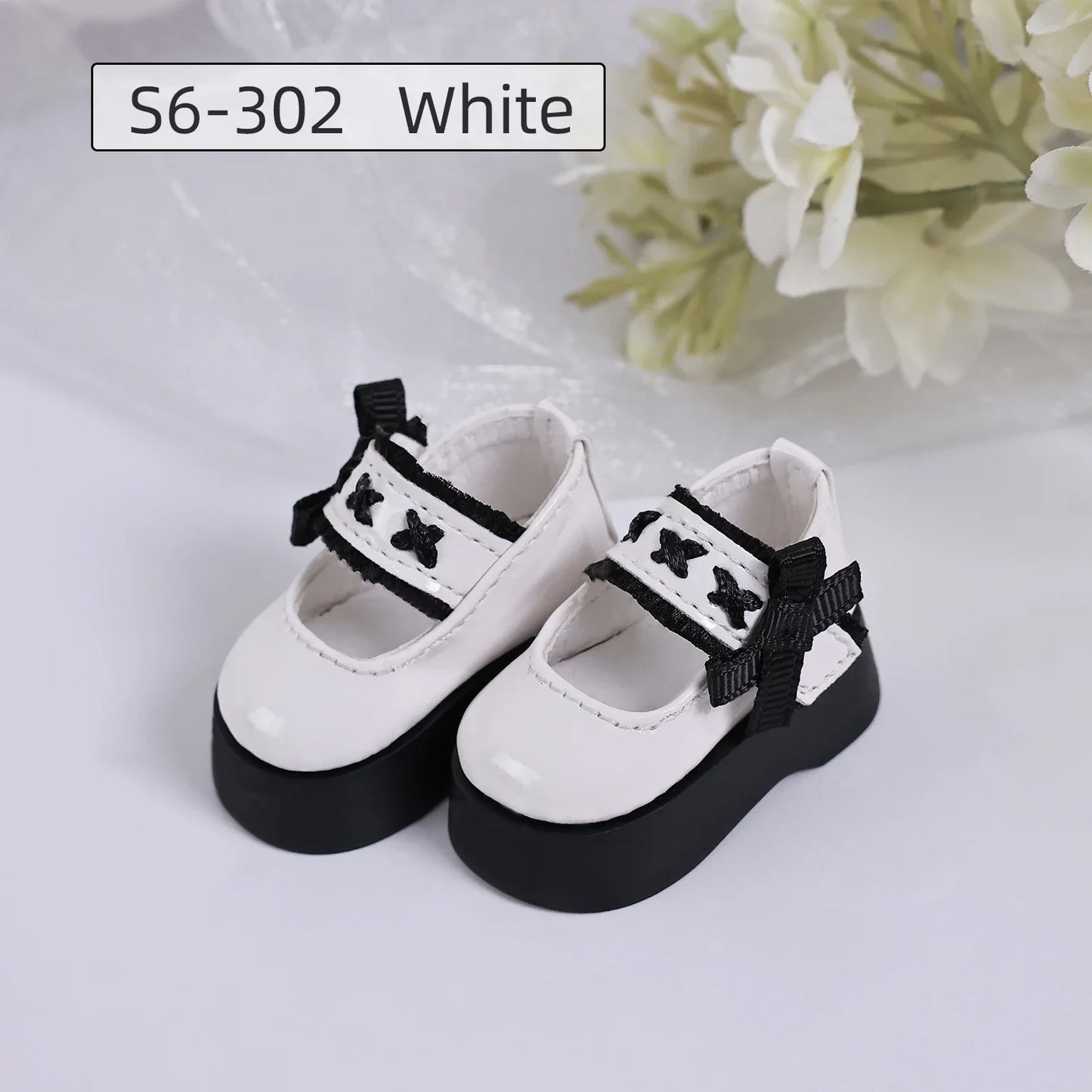 Bjd Dolls Shoes 1/6 BJD Glossy Platform  Lace Mary Jane Shoes Flat Heel Feet for YOSD Body Art Doll Accessories JOYBJD