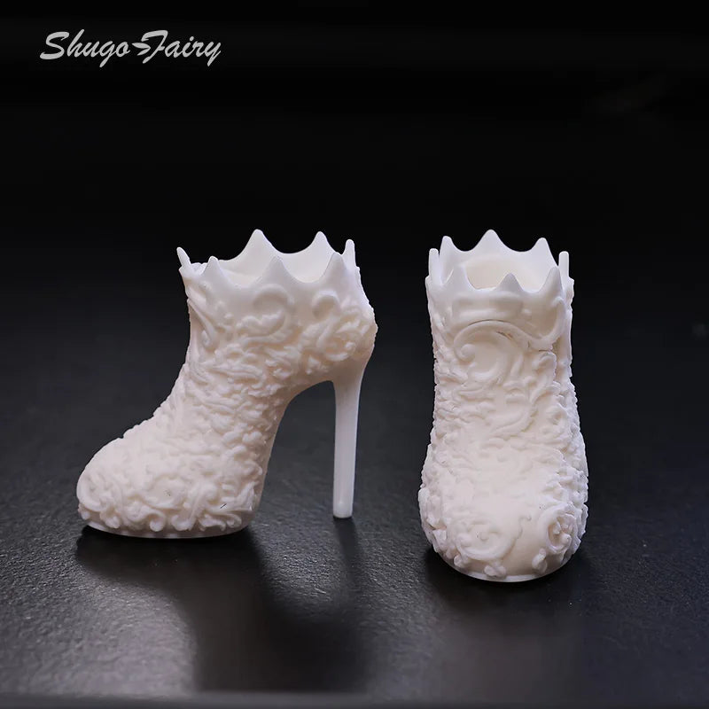 BJD Shoes 1/4 Bjd Dolls High Heeled Suction Foot Fashion Carved Shoes BJD Accessories 1/4 Minifee Girl Body Bjd Doll Shoes