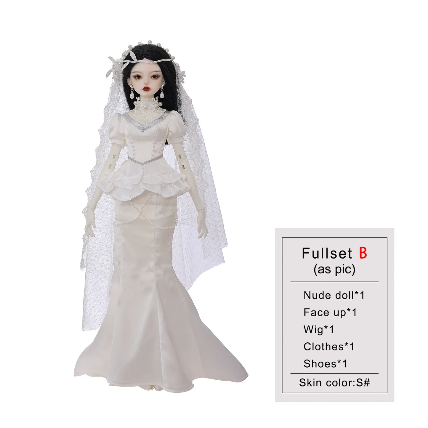 ShugaFairy Sophia B 1/4 BJD Doll - Gothic Lolita Bride Full Set, Handmade Resin Figure Collectible Victorian Bridal Wedding Gift