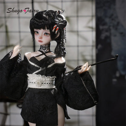 Kikyou E 1/4 BJD Armed Princess - Yakuza Mafia Style Japanese Silk Wafuku & Thigh High Full Set  | Shugafairy Y2K Retro