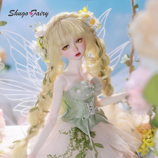 BJD Doll 1/4 Pearl D - Busty Body Floral Fairy Full Set W/ Wings Cottagecore Garden Outfit Collector Gift Shugafairy