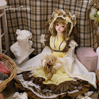 ShugaFairy Lynn F 1/4 BJD Lolita Doll - Poseable Bariy Body Full Set Yellow Fashion Dolls