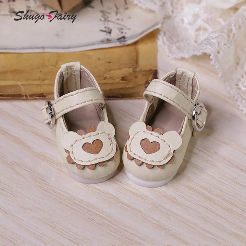 BJD Shoes 1/6 Omelet YOSD Dessert Bear Style Colorful Versatile Ball Jointed Doll Accessories Red Purple Heart Cookie Pattern