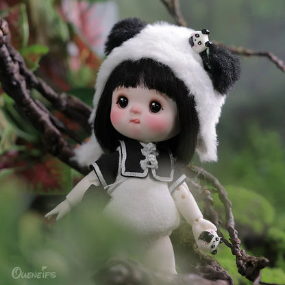 Amoyensis Doll BJD 1/8 Mey Body Baby Face Cute Panda Costume Resin Art Toys High Quality Full set Toy Facial Doll