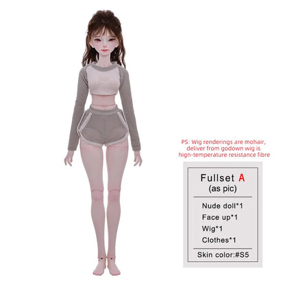 Xana BJD Doll 1/4 Barly Pilates Vital Fitness Girl Home Sport Style Gray Green Fashion Toy for Girl Shugafairy