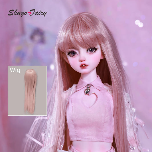 Shuga Fairy Wig Bjd Doll Hair 1/4 BJD Wigs with Long Straight Hair Head Circumference 17cm Doll Accessories