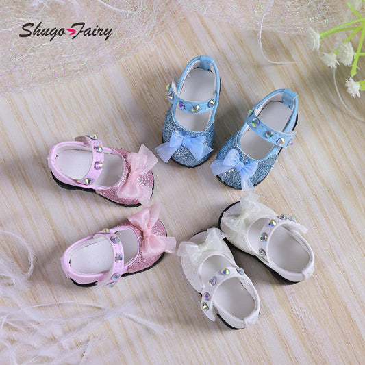 BJD Shoes 1/6 Multi-colored Fashion Glitter Powder Flattie Shoes WX6-344 Suitable for 1/6 Bjd Doll Accessories
