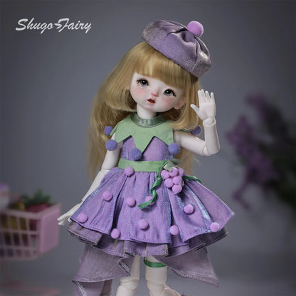 Qiqi A 1/6 BJD Doll - Baby Face Purple Princess Grape Sweet Lolita Style Korean Anime Ball-Jointed Doll Full Set | ShugaFairy