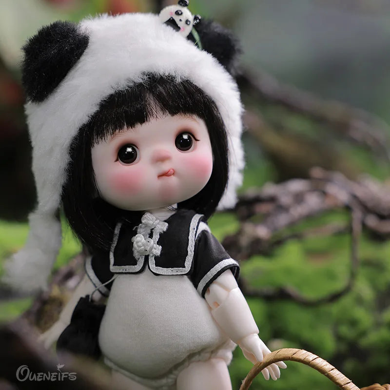 Amoyensis Doll BJD 1/8 Mey Body Baby Face Cute Panda Costume Resin Art Toys High Quality Full set Toy Facial Doll