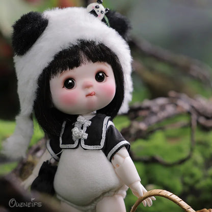Amoyensis Doll BJD 1/8 Mey Body Baby Face Cute Panda Costume Resin Art Toys High Quality Full set Toy Facial Doll